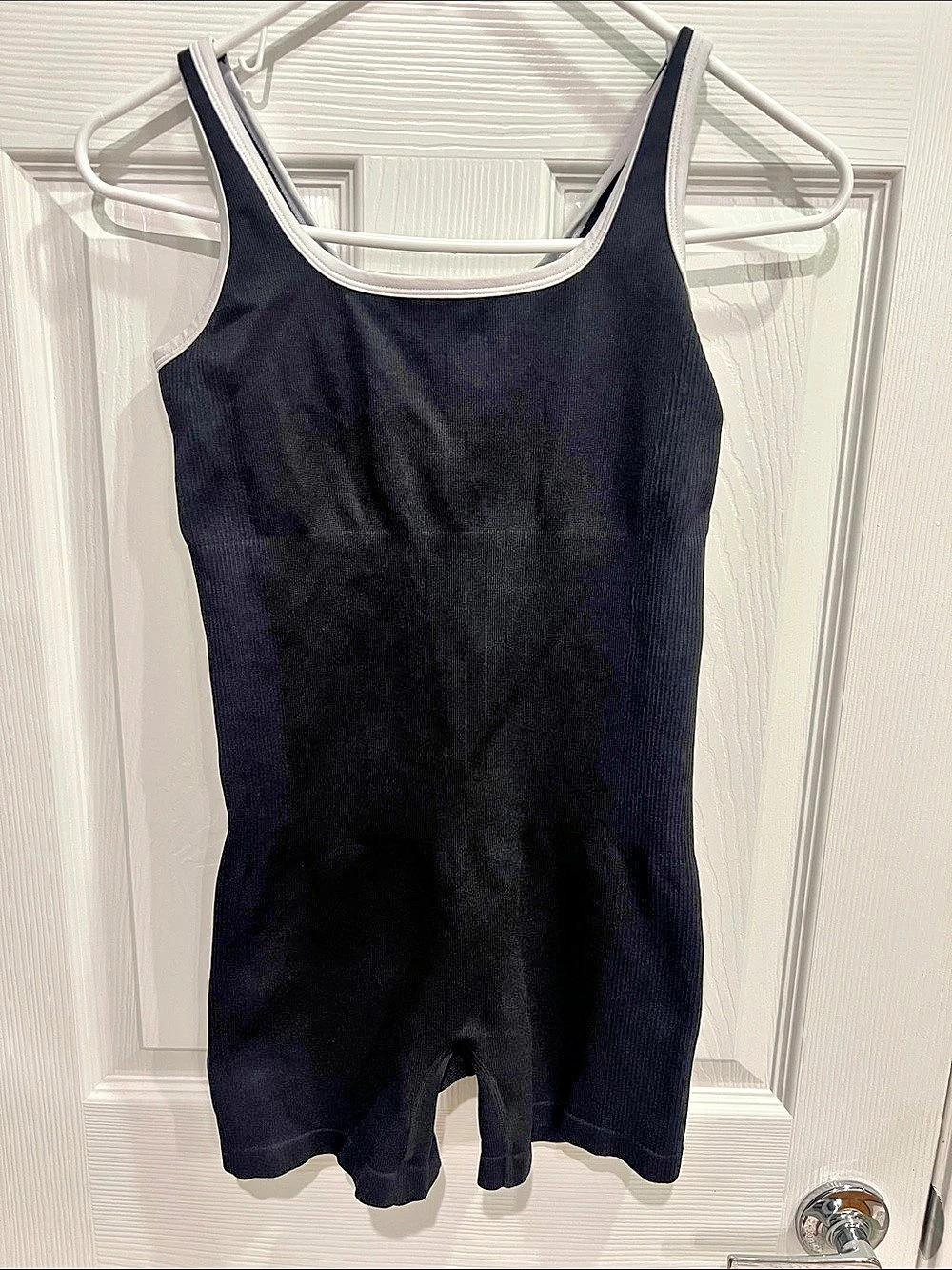 OQQ Square Neck Exercise Rompers One-Piece Black Medium